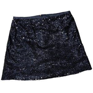 J CREW Black Sequin Mini Skirt sz 6 Y2k